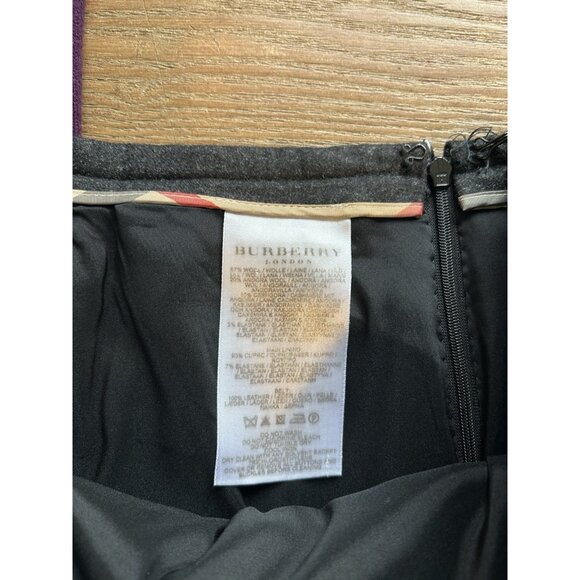 Burberry Wool Cashmere Pleated Knee A Line Skirt Gray - Picture 2 of 8